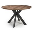 Manhattan Dining Table - Walnut - 4 Seater - 120cm - Round - Black Spider Legs Base