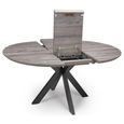Manhattan Extending Dining Table - Grey - 4-6 Seater - 120cm-160cm - Oval - Black Spider Legs Base
