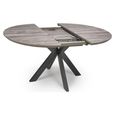 Manhattan Extending Dining Table - Grey - 4-6 Seater - 120cm-160cm - Oval - Black Spider Legs Base