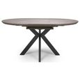 Manhattan Extending Dining Table - Grey - 4-6 Seater - 120cm-160cm - Oval - Black Spider Legs Base