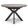 Manhattan Extending Dining Table - Grey - 4-6 Seater - 120cm-160cm - Oval - Black Spider Legs Base