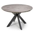 Manhattan Extending Dining Table - Grey - 4-6 Seater - 120cm-160cm - Oval - Black Spider Legs Base