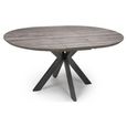 Manhattan Extending Dining Table - Grey - 4-6 Seater - 120cm-160cm - Oval - Black Spider Legs Base