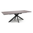 Manhattan Extending Dining Table - Grey - 6-8 Seater - 180cm-220cm - Black Spider Legs Base