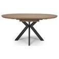 Manhattan Extending Dining Table - Walnut - 4-6 Seater - 120cm-160cm - Oval - Black Spider Legs Base