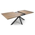 Manhattan Extending Dining Table - Walnut - 6-8 Seater - 180cm-220cm - Black Spider Legs Base