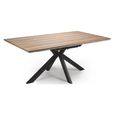 Manhattan Extending Dining Table - Walnut - 6-8 Seater - 180cm-220cm - Black Spider Legs Base