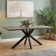 Manhattan Dining Table - Grey - 6 Seater - 180cm - Black Spider Legs Base