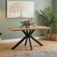 Manhattan Dining Table - Oak - 4 Seater - 140cm - Black Spider Legs Base
