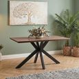 Manhattan Dining Table - Walnut - 4 Seater - 140cm - Black Spider Legs Base