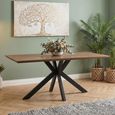 Manhattan Dining Table - Walnut - 6 Seater - 180cm - Black Spider Legs Base
