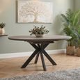 Manhattan Extending Dining Table - Grey - 4-6 Seater - 120cm-160cm - Oval - Black Spider Legs Base