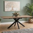 Manhattan Extending Dining Table - Walnut - 6-8 Seater - 180cm-220cm - Black Spider Legs Base