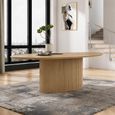 Timo Dining Table - Oval - with Slatted Base - Lacquered Oak - Variation Available