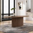 Timo Dining Table - Oval - with Slatted Base - Lacquered Walnut - Variation Available