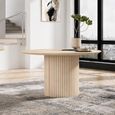 Timo Dining Table - Round - with Slatted Base - Lacquered Ash - Variation Available