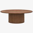 Timo Dining Table - Oval - with Slatted Base - Lacquered Walnut - Variation Available