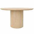 Timo Dining Table - Round - with Slatted Base - Lacquered Ash - Variation Available