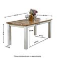 Alfie Dining Table - 6 Seater - 170cm - White - Mango Wood