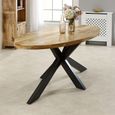 Surrey Dining Table - 6 Seater - 180cm - Oval - Black Star Leg - Solid Mango Wood
