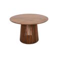 Slatted Dining Table - 4 Seater - 120cm - Round - Slatted - Mango Wood