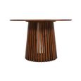 Slatted Dining Table - 4 Seater - 120cm - Round - Slatted - Mango Wood