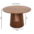Slatted Dining Table - 4 Seater - 120cm - Round - Slatted - Mango Wood