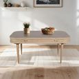 Valencia Dining Table - 6 Seater - 165cm - Curved - Natural Rattan and Mango Wood