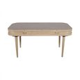 Valencia Dining Table - 6 Seater - 165cm - Curved - Natural Rattan and Mango Wood