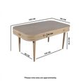 Valencia Dining Table - 6 Seater - 165cm - Curved - Natural Rattan and Mango Wood