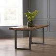 Metropolis Dining Table - 6 Seater - 160cm - Industrial - Solid Wood and Metal