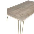 Dining Table - 6 Seater - 160cm - Hairpin Legs - Gold Geometric Inlay - Light Mango Wood