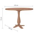 Cannes Dining Table - 4 Seater - 125cm - Round - Timber Wood