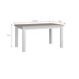 Pontypool Dining Table - 6-8 Seater - 150cm-200cm - Extending - White and Riva Oak