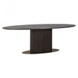 Luxor Brushed Brass Ribbed 12 Seater Oval Pedestal Dining Table