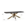 Cambon Dark Oak and Brass 12 Seater Dining Table with Spider Legs