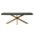 Cambon Dark Oak and Brass 8 Seater Dining Table with Spider Legs