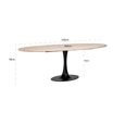 Hampton Travertine Beige 8 Seater Oval Dining Table with Back Tulip Base
