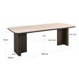 Nando Dining Table - 270cm - 10 Seater - Double Pedestal - Brown - Ceramic and Oak