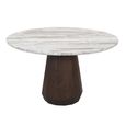Oberoy Dining Table - 130cm - 4 Seater - Round - Blush Beige - Marble and Mango Wood