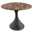 Russo Dining Table - 235cm - 10 Seater - Ellipse - Ash Brown - Travertine Top and Aluminium