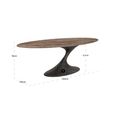 Russo Dining Table - 235cm - 10 Seater - Ellipse - Ash Brown - Travertine Top and Aluminium
