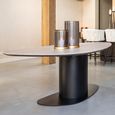 Ritz Beige Ceramic Top 8 Seater Pedestal Dining Table