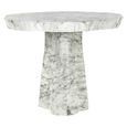 Rockyard Outdoor Dining Table - 100cm - 4 Seater - Abstract - Pedestal - White - Concrete