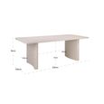 Senza Outdoor Dining Table - 220cm - 10 Seater - Light Beige - Aluminium