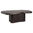 Sherman Dining Table - 230cm - 10 Seater - Abstract - Pedestal - Dark Brown - Acacia Wood