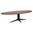 Stafford Dining Table - 280cm - 12 Seater - Oval - Spicebrown and Black - Mango Wood and Metal