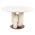 Winslow Dining Table - 135cm - 6 Seater - Round - White - Metal
