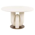 Winslow Dining Table - 135cm - 6 Seater - Round - White - Metal