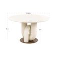 Winslow Dining Table - 135cm - 6 Seater - Round - White - Metal
